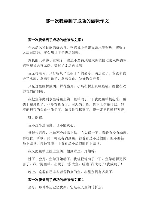 那一次我尝到了成功的滋味作文