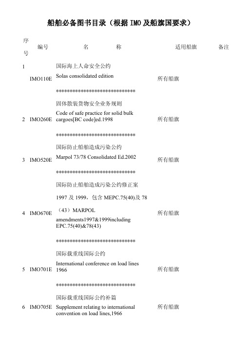 3- 国际航行船舶必备图书目录(完整目录)