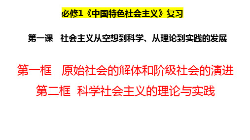 第一课社会主义从空想到科学、从理论到实践的发展复习课件- 高中政治统编版必修一中国特色社会主义