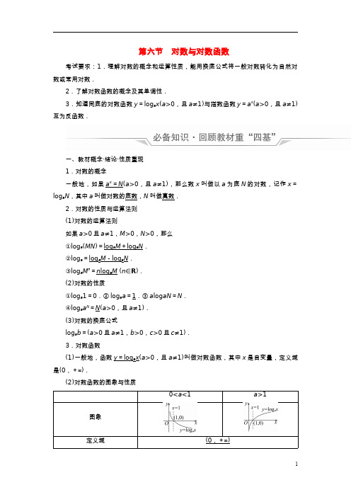 高考数学一轮总复习第2章函数第6节对数与对数函数教师用书