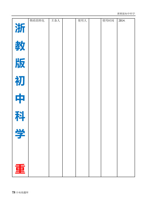 新版浙教版初中科学九年级上册2.5物质的转化精选汇总