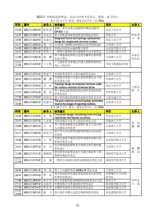 MS115结构优化的理论、方法与应用(负责人郭旭、张卫红)