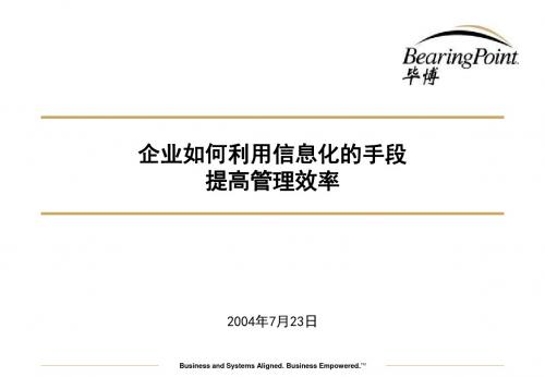 企业如何利用信息化的手段提高管理效率