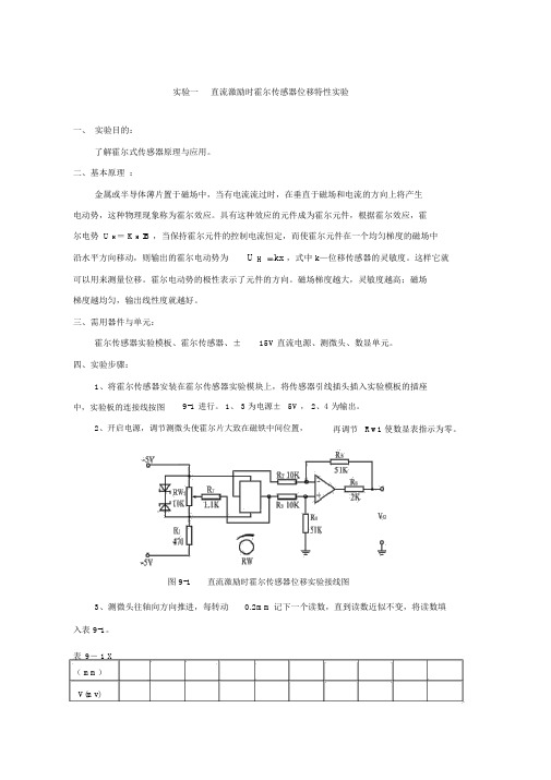 传感器测试实验报告