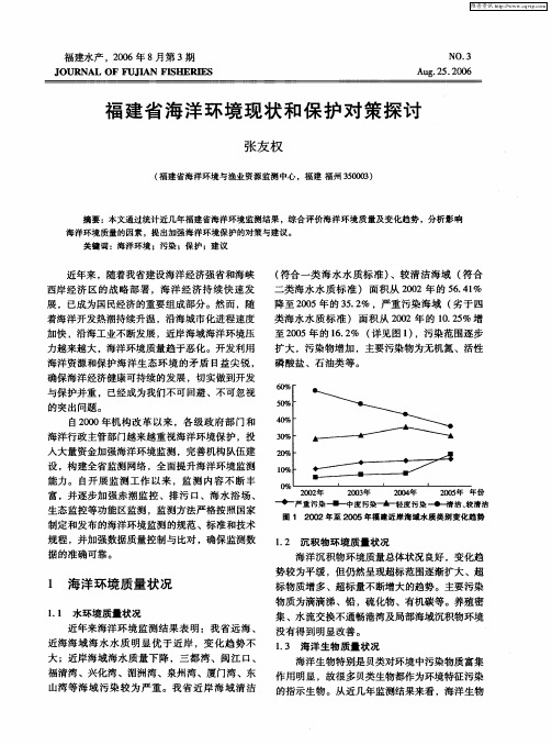 福建省海洋环境现状和保护对策探讨