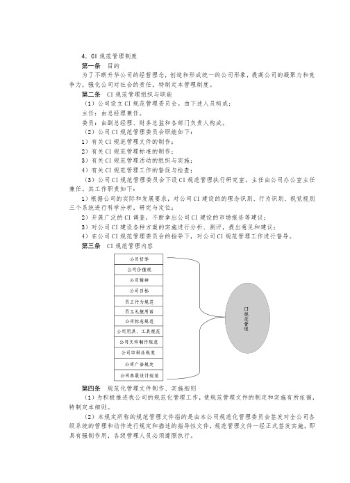 CI规范管理制度