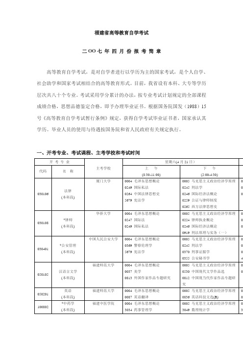 自考-福建教育考试院