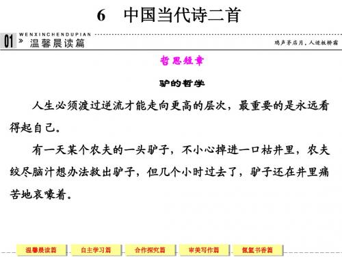 中国当代诗二首  高一语文语文版必修一 第二单元 诗意地栖居