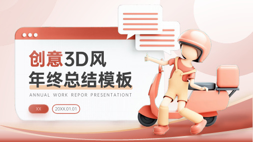 创意3D风年终总结PPT模板