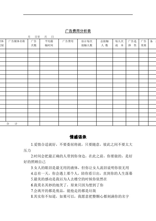 广告费用分析表(doc 1页).doc