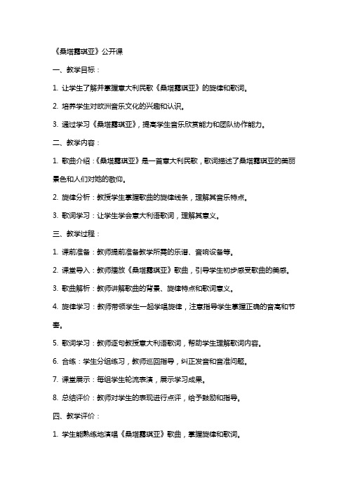 《桑塔露琪亚》(教案)公开课