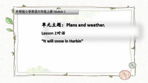 外研小学英语六年级下册M2U2It will snow in Harbin课件