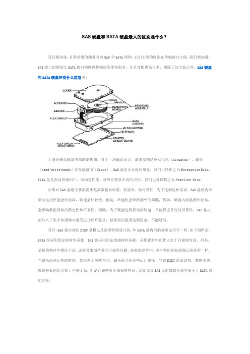 SAS硬盘和SATA硬盘最大的区别是什么？