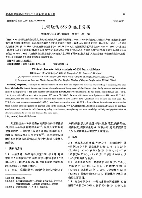 儿童烧伤656例临床分析