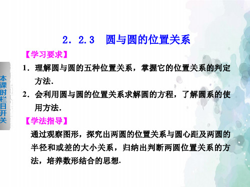 苏教版高中数学高一必修二 圆与圆的位置关系