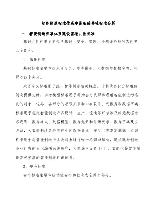 智能制造标准体系建设基础共性标准分析