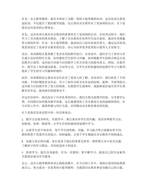 小提琴教师培训心得体会