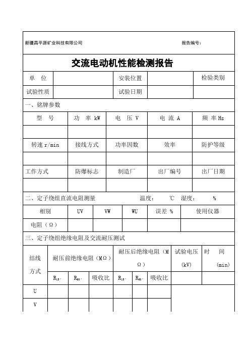 高压电动机检测报告