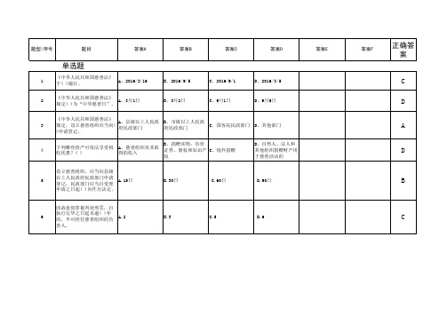 民政专业法律知识考题(汇总)