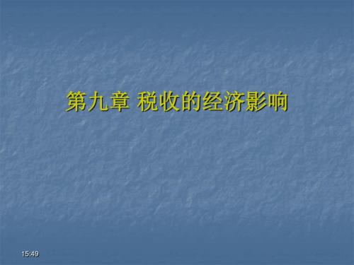 财政学之税收的经济效应