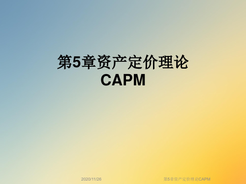 第5章资产定价理论CAPM