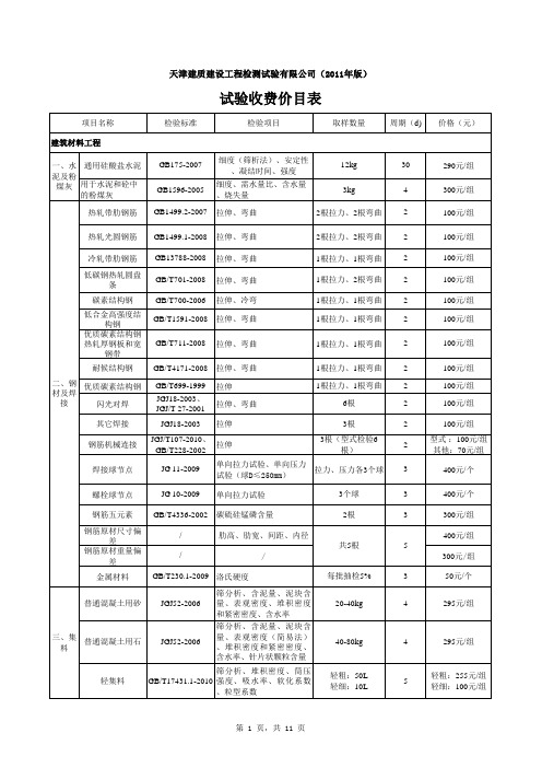 试验室价目表(2011).xls1111