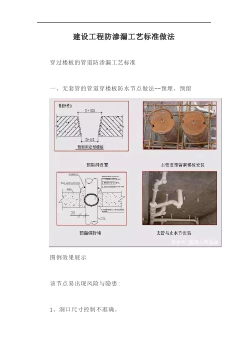 建设工程防渗漏工艺标准做法【最新版】