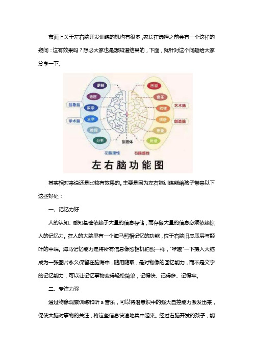 左右脑开发训练有效吗