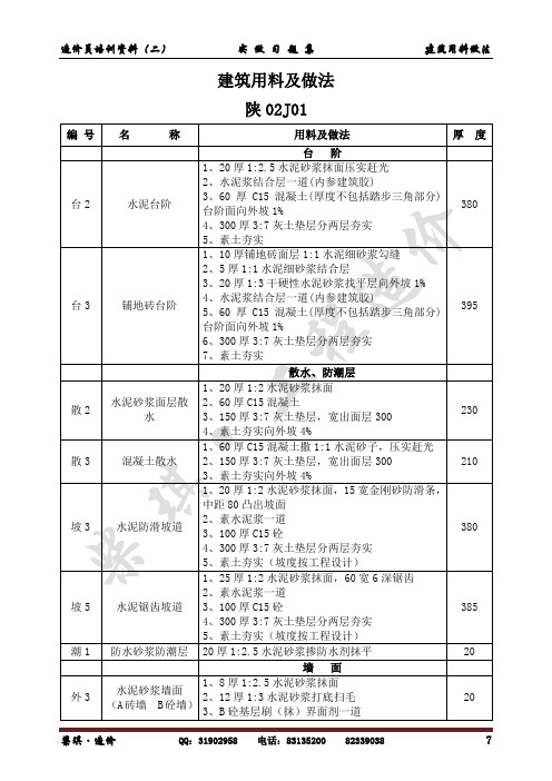 建筑用料及做法(02J01) (1)