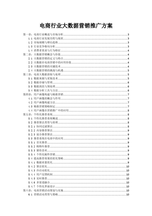 电商行业大数据营销推广方案