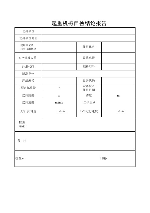 起重机械定期自检报告(最新版)