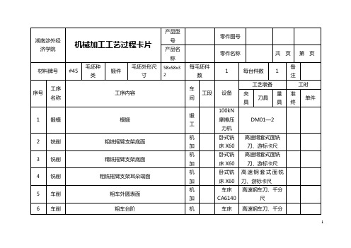 摇臂支架工艺过程卡---精品模板