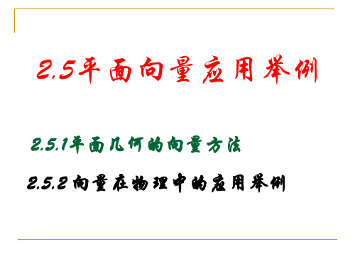 251平面向量应用举例252向量在物理中的应用