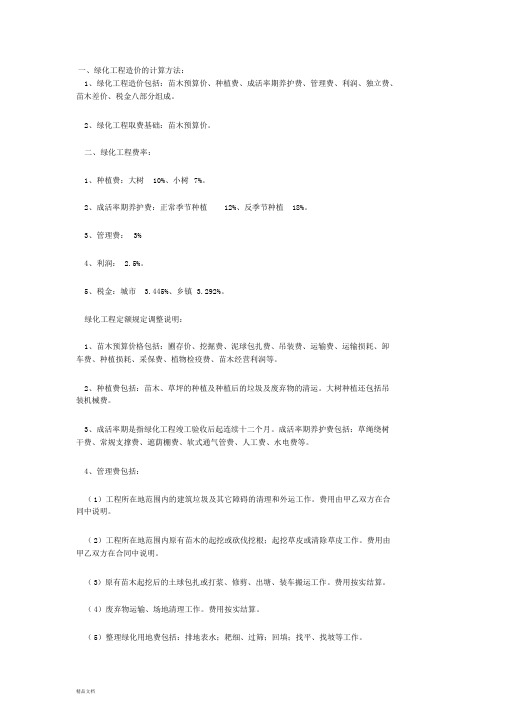 绿化工程造价的计算方法.doc