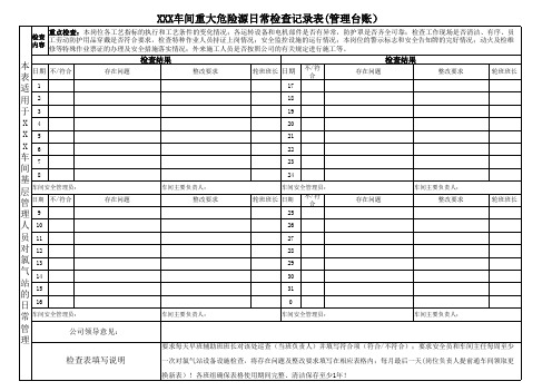 重大危险源巡检记录