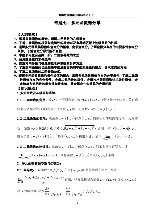 8多元函数微分学专题解析