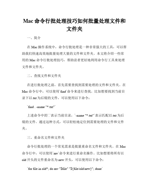 Mac命令行批处理技巧如何批量处理文件和文件夹