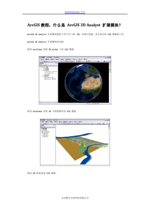 ArcGIS 3D Analyst 扩展模块