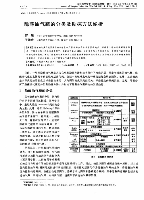 隐蔽油气藏的分类及勘探方法浅析