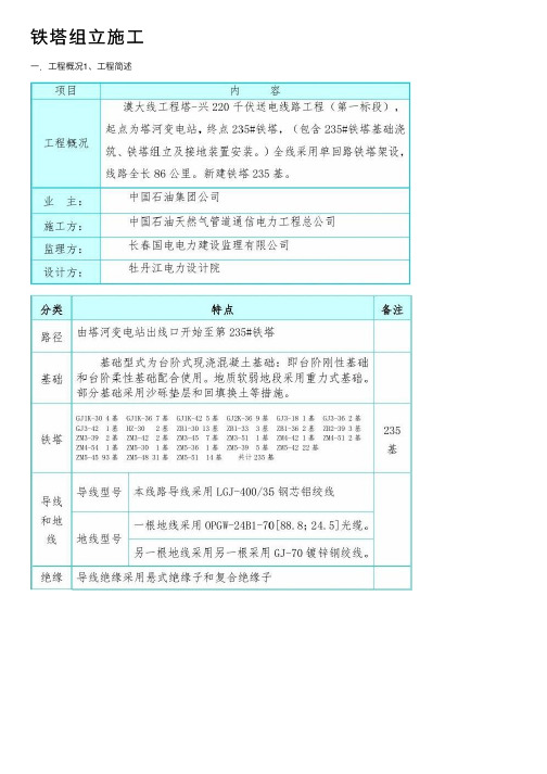 铁塔组立施工