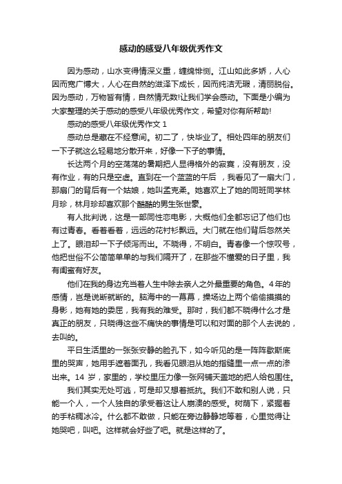 感动的感受八年级优秀作文