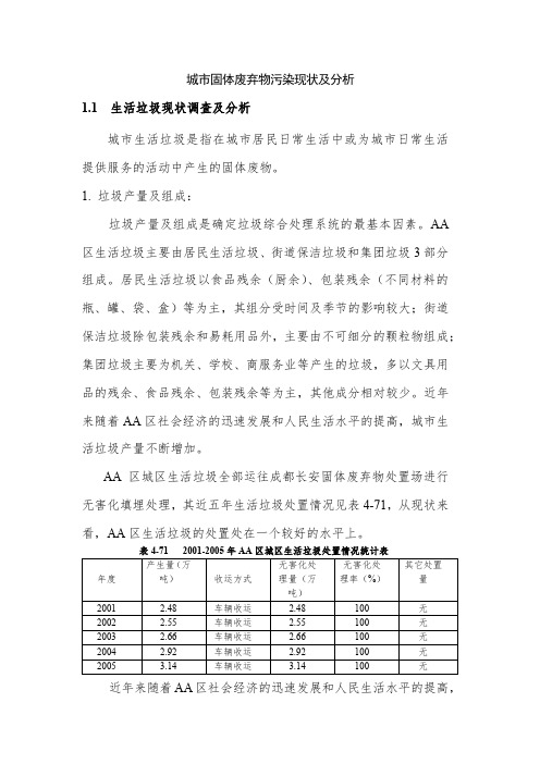 城市固体废弃物污染现状及分析