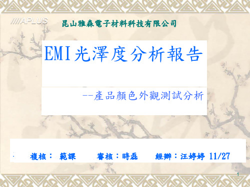 EMI光泽度分析报告(更新版)