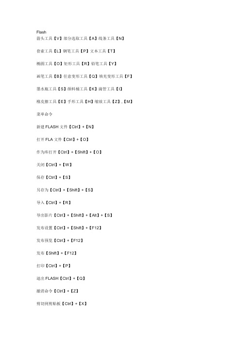 Flash、Photoshop、CorelDraw快捷键