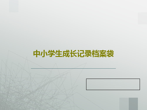 中小学生成长记录档案袋27页PPT