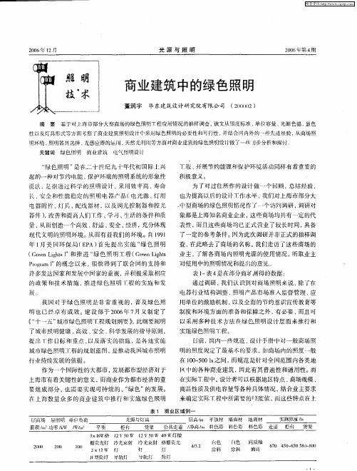 商业建筑中的绿色照明