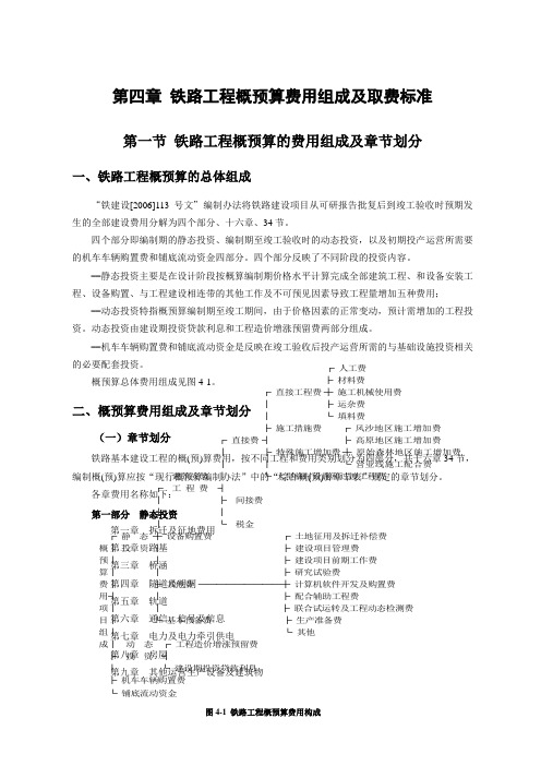 铁路工程概预算费用组成及取费标准