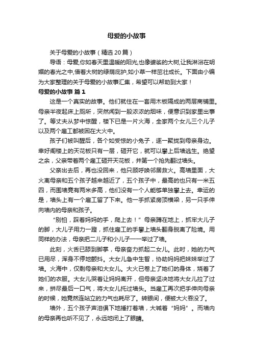 关于母爱的小故事（精选20篇）