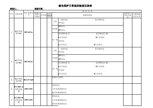 继电保护装置巡检表格(试运)18469