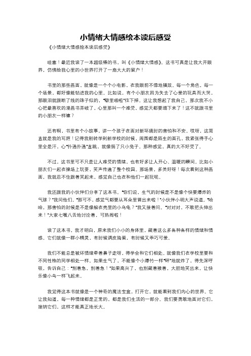 小情绪大情感绘本读后感受